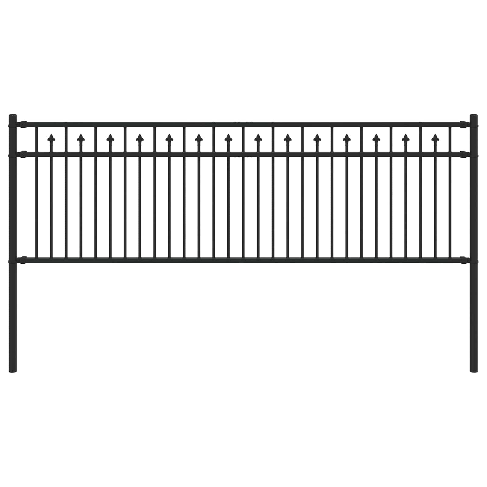 Vidaxx Erdzaun schwarz 200 x 110 cm pulverbeschichteter Stahl