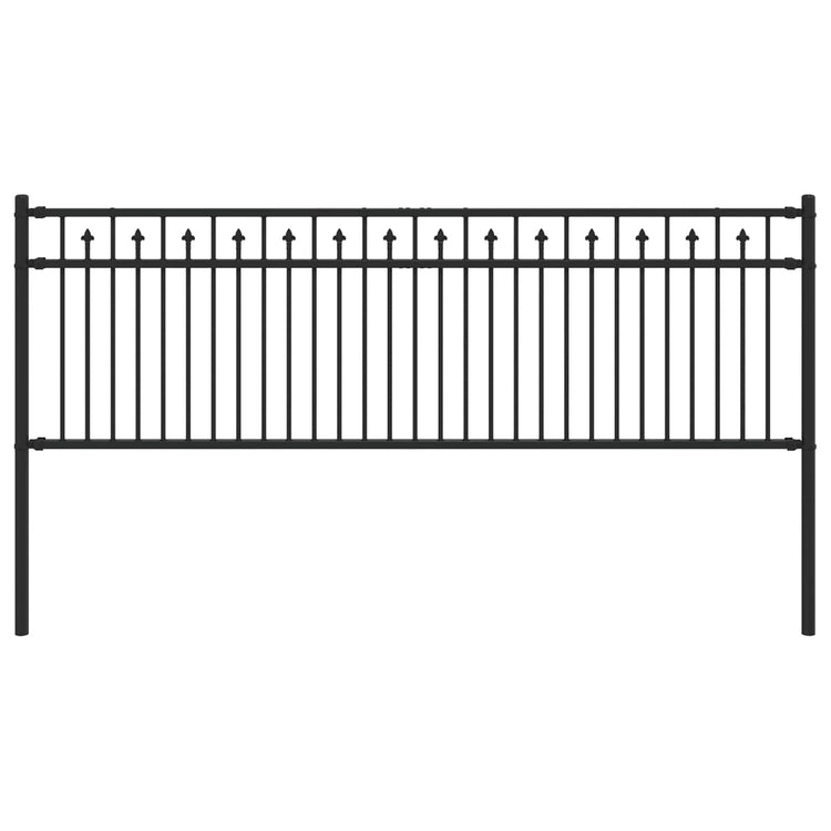 Vidaxx Erdzaun schwarz 200 x 110 cm pulverbeschichteter Stahl