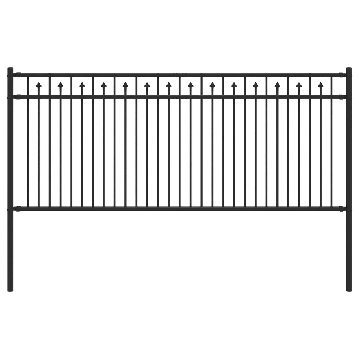 Vidaxx Erdzaun schwarz 200 x 130 cm pulverbeschichteter Stahl