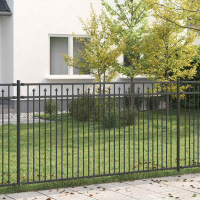 Vidaxx Erdspießzaun schwarz 200 x 150 cm aus pulverbeschichtetem Stahl