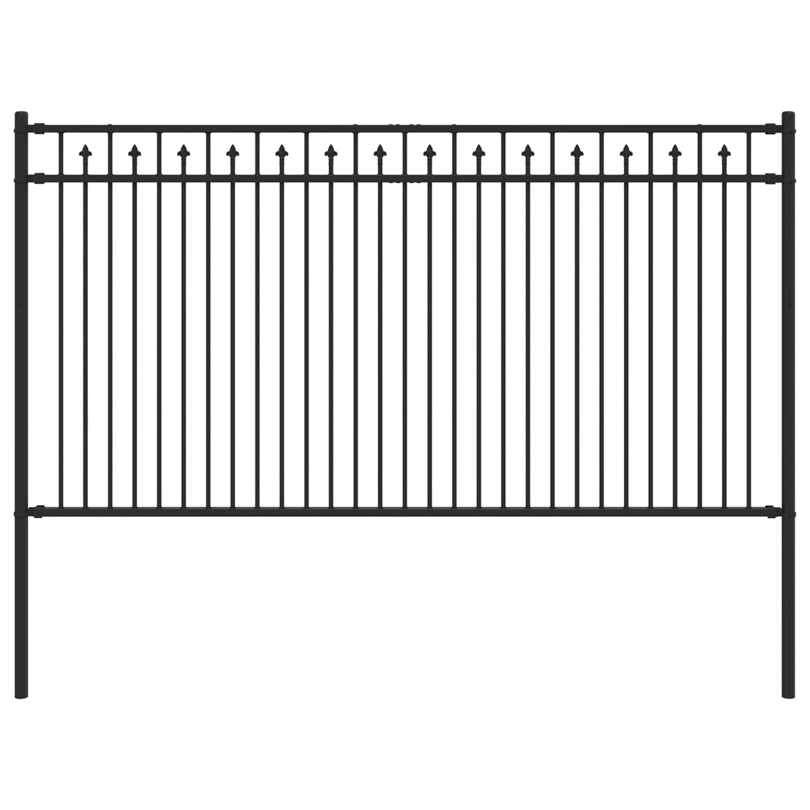 Vidaxx Erdspießzaun schwarz 200 x 150 cm aus pulverbeschichtetem Stahl