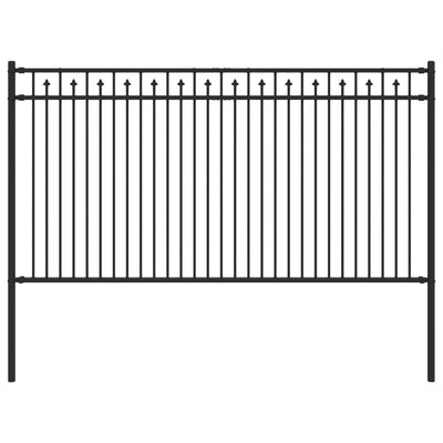 Vidaxx Erdspießzaun schwarz 200 x 150 cm aus pulverbeschichtetem Stahl