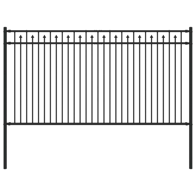 Vidaxx Erdspießzaun schwarz 200 x 150 cm aus pulverbeschichtetem Stahl