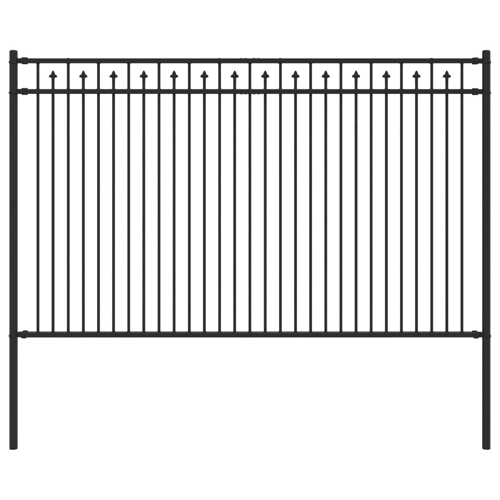 Vidaxx Erdspießzaun schwarz 200 x 166 cm aus pulverbeschichtetem Stahl