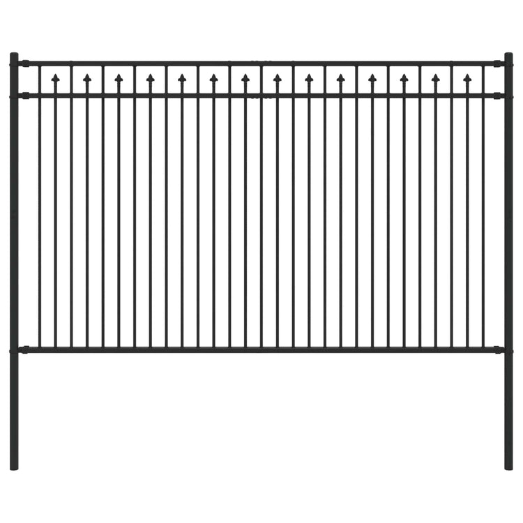 Vidaxx Erdspießzaun schwarz 200 x 166 cm aus pulverbeschichtetem Stahl