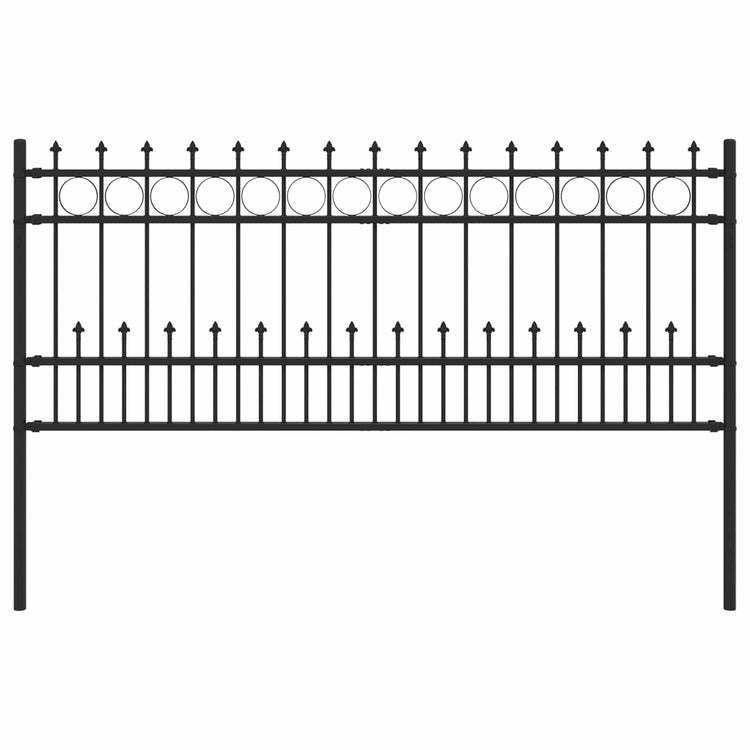 Vidaxx Erdspießringzaun schwarz 200 x 130 cm aus pulverbeschichtetem Stahl