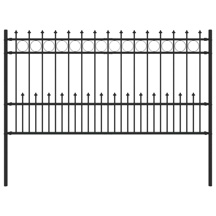 Vidaxx Erdspießringzaun schwarz 200 x 150 cm aus pulverbeschichtetem Stahl