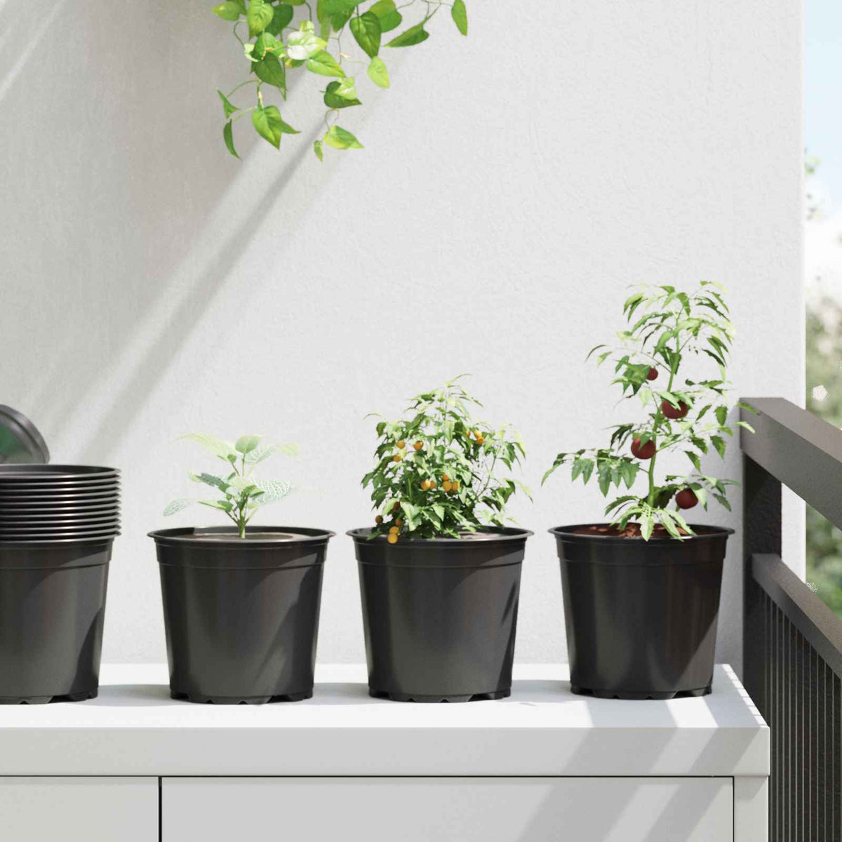 Vidaxx Blumentopf 200 Stück schwarz ø 15 x 13 cm Kunststoff