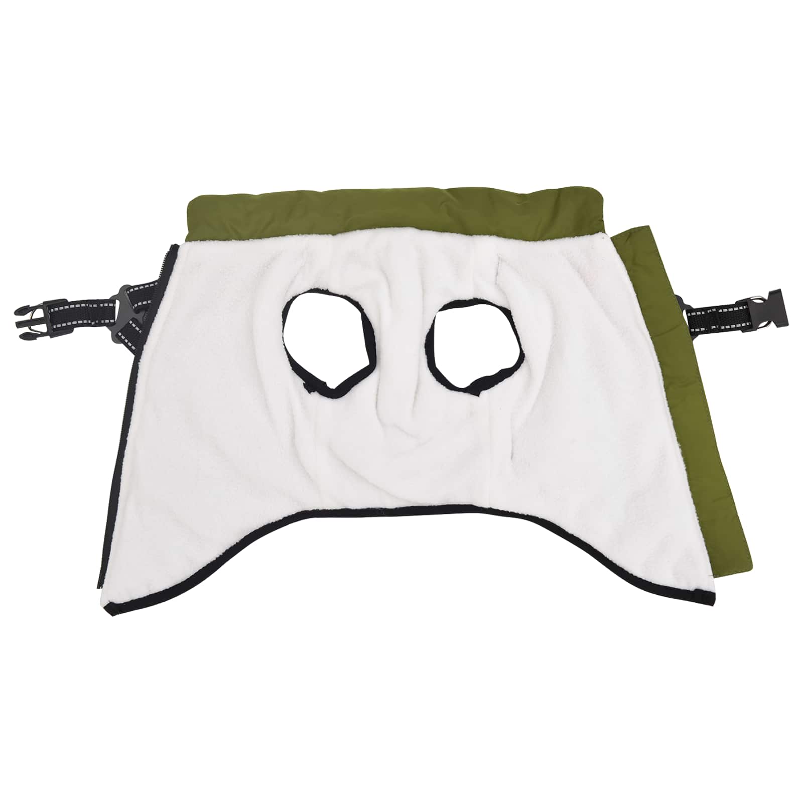 VidaXL Hundemantel mit Geschirr armeegrün mit Fleece und Polyester