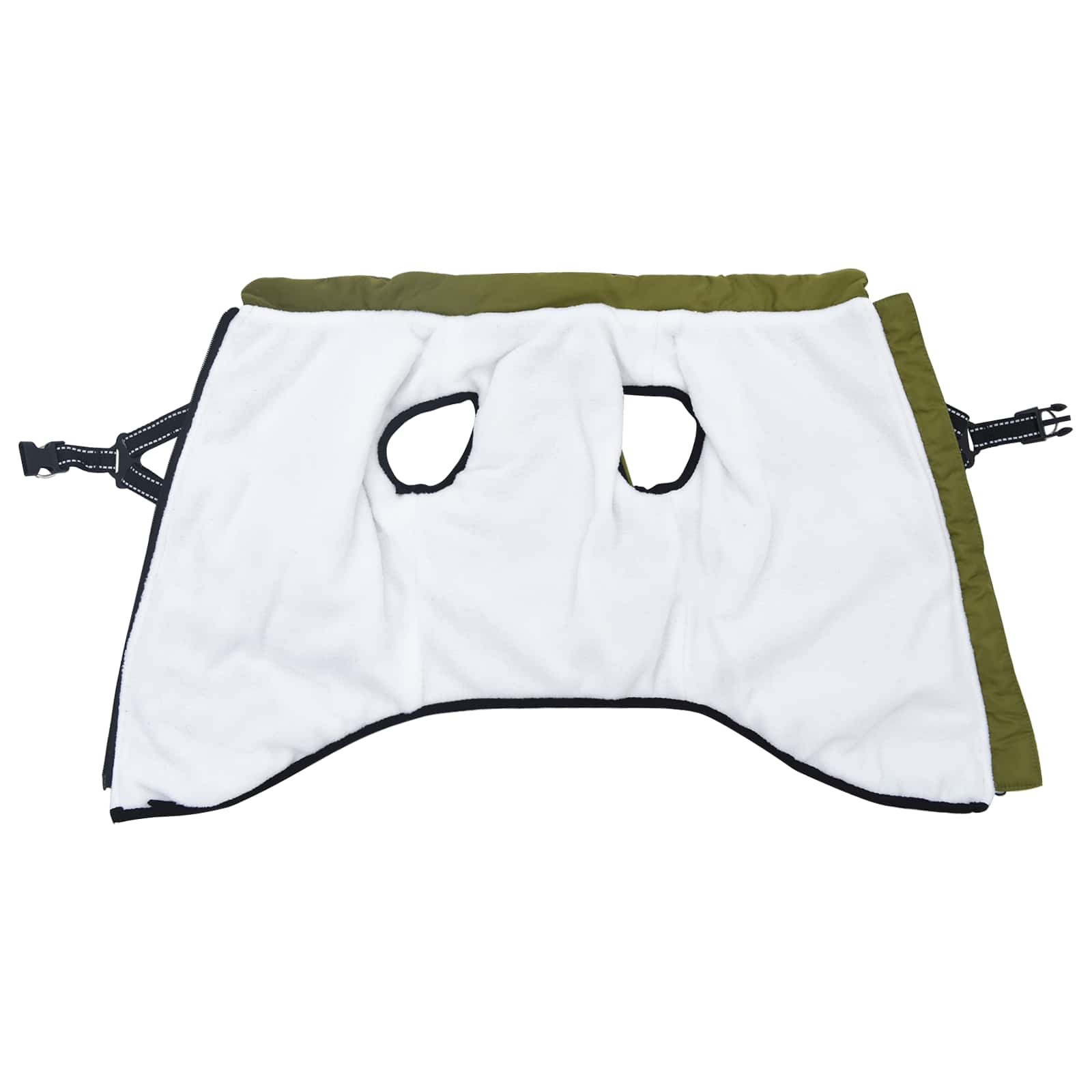 VidaXL Hundemantel mit Geschirr armeegrün 3XL Fleece und Polyester