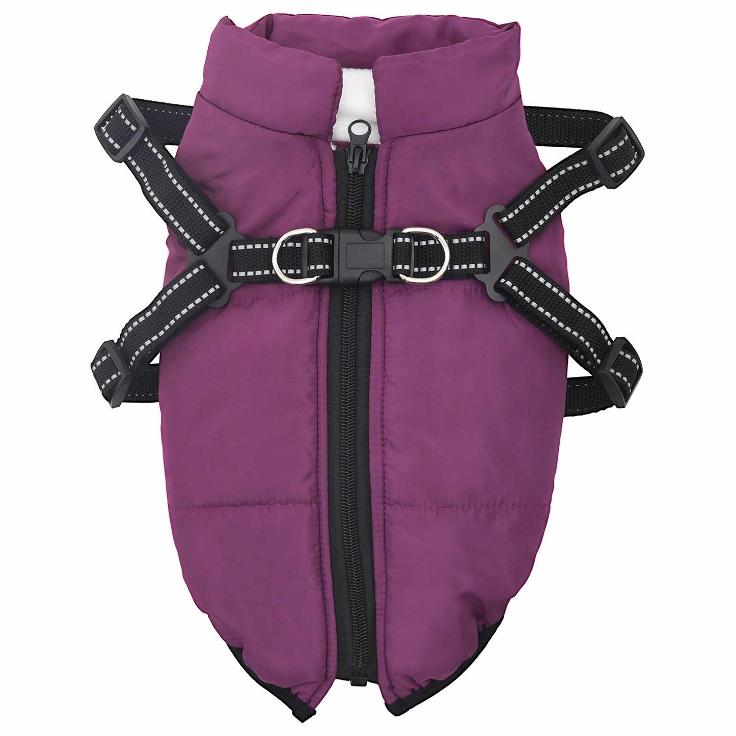 VidaXL Hundemantel mit Geschirr lila XL Fleece und Polyester