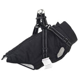 VidaXL Hundemantel mit Geschirr aus schwarzem Fleece und Polyester - afbeelding 1
