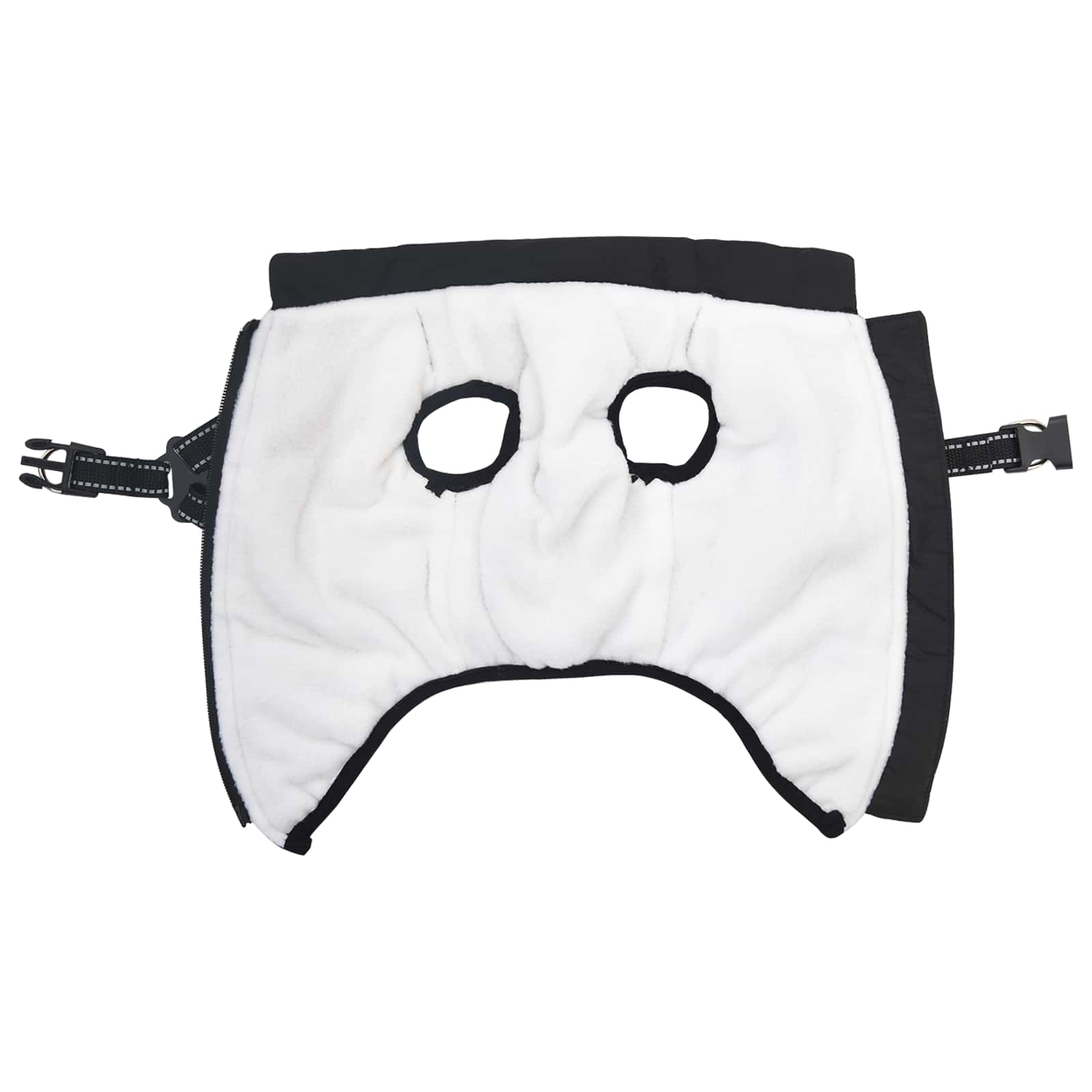 VidaXL Hundemantel mit Geschirr aus schwarzem Fleece und Polyester