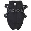 VidaXL Hundemantel mit Geschirr schwarz mit Fleece und Polyester