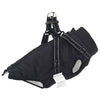 VidaXL Hundemantel mit Geschirr schwarz 2XL Fleece und Polyester