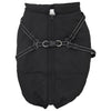 Vidaxxl Hundemantel mit Geschirr schwarz 4XL Fleece und Polyester