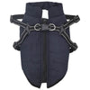 VidaXL Hundemantel mit Geschirr, marineblau, XL-Fleece und Polyester