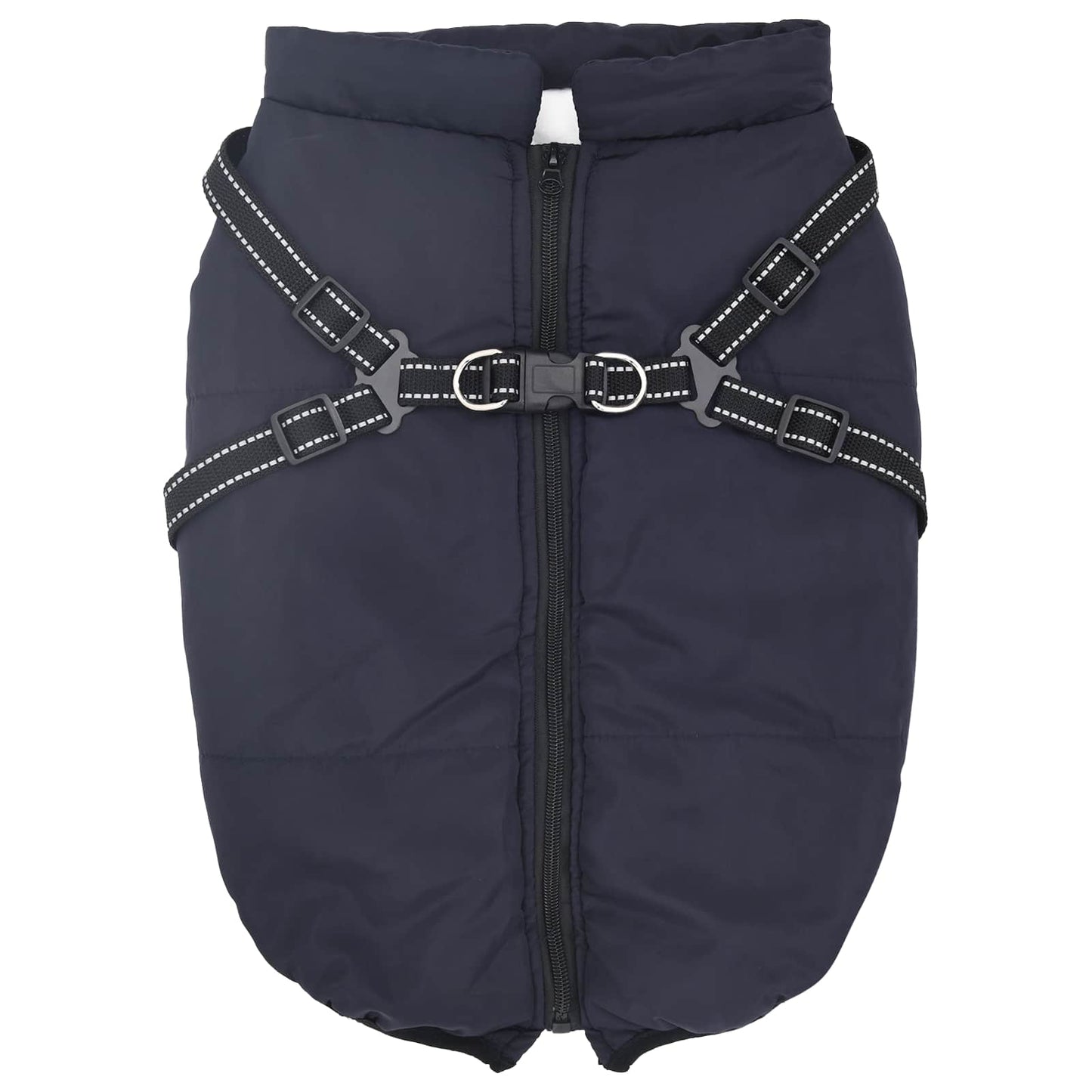 VidaXL Hundemantel mit Geschirr marineblau 3XL Fleece und Polyester
