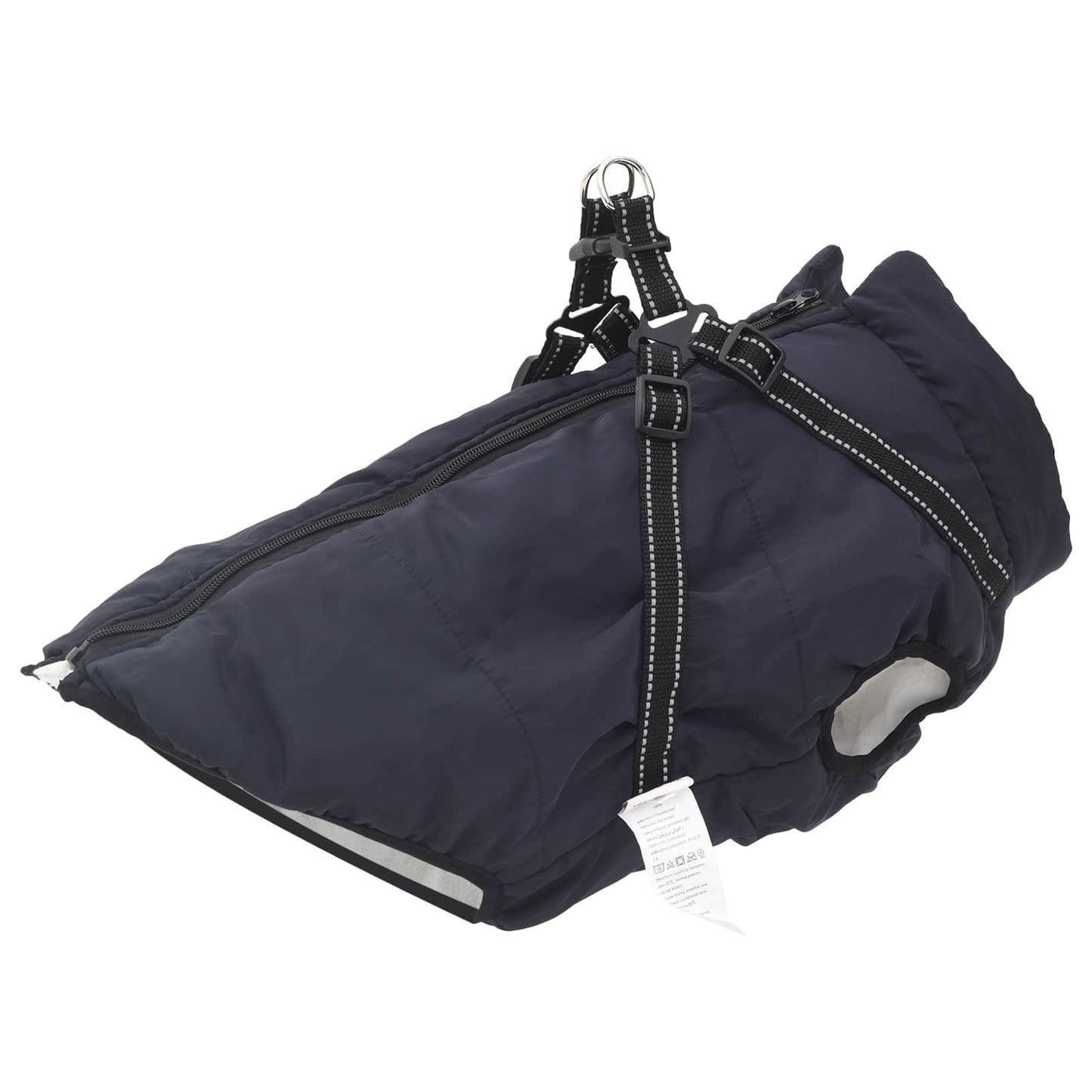 VidaXL Hundemantel mit Geschirr, Marineblau, 4XL, Fleece und Polyester