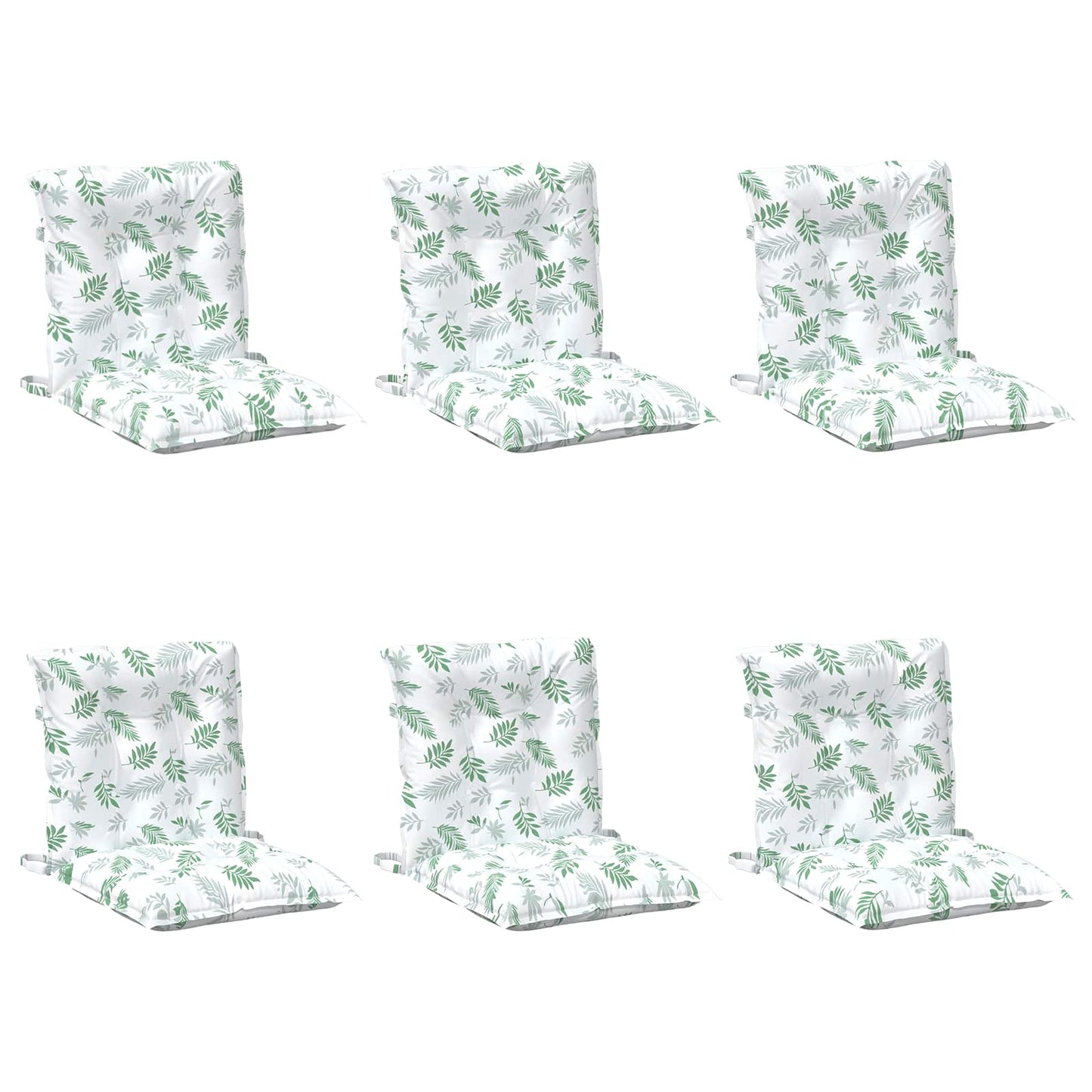 VidaXL Lowback-Stuhlkissenbezug 6 Stück weiß 100 x 50 x 7 cm Oxford
