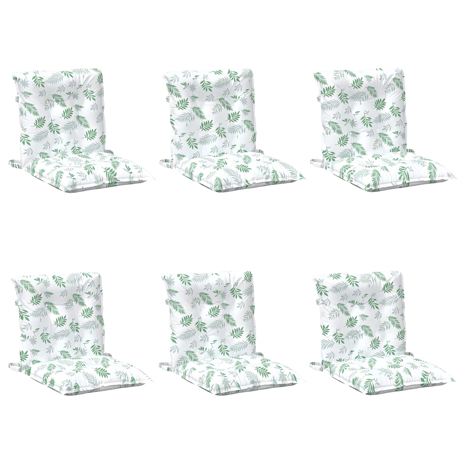 VidaXL Lowback-Stuhlkissenbezug 6 Stück weiß 100 x 50 x 7 cm Oxford
