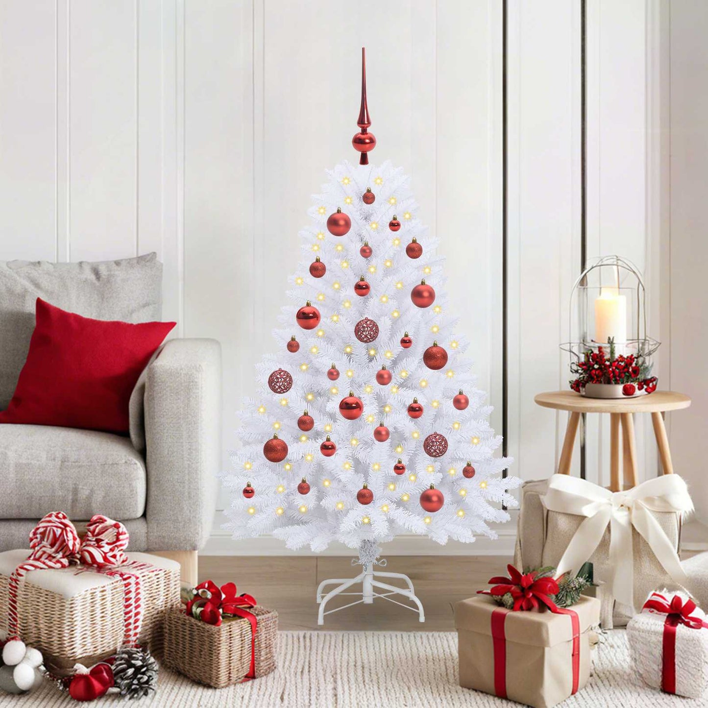 Vidaxx künstlicher klappbarer Weihnachtsbaum weiß 120 cm PVC und Stahl
