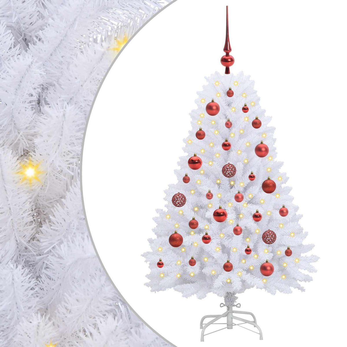 Vidaxx künstlicher klappbarer Weihnachtsbaum weiß 120 cm PVC und Stahl