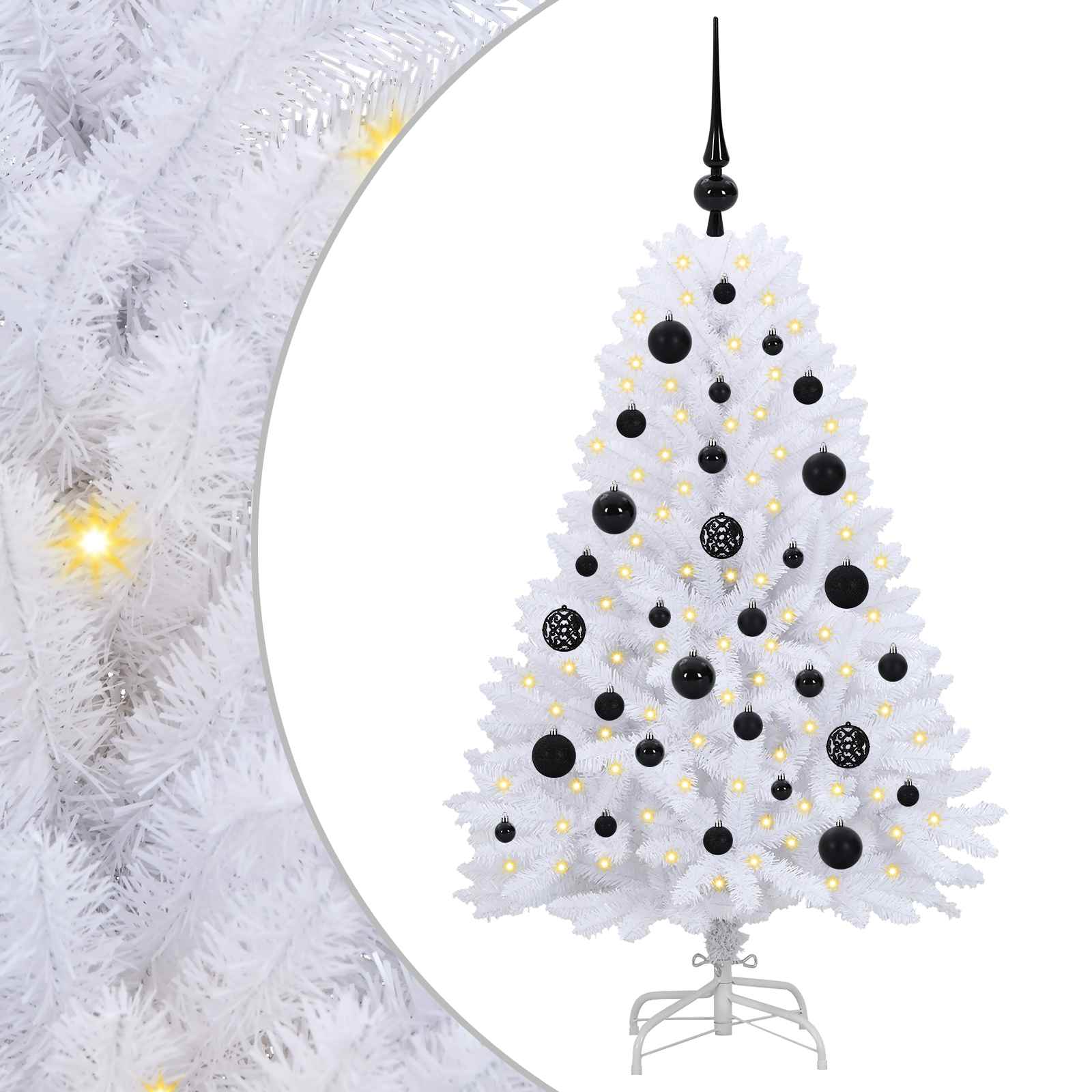 Vidaxx künstlicher klappbarer Weihnachtsbaum weiß 120 cm PVC und Stahl