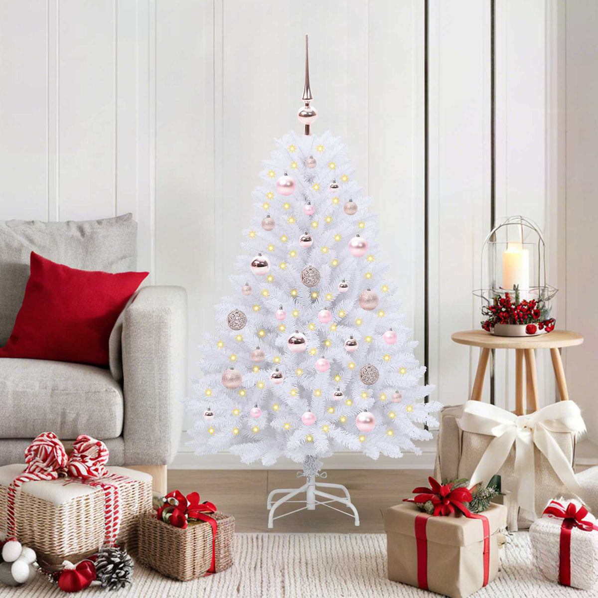 Vidaxx künstlicher klappbarer Weihnachtsbaum weiß 120 cm PVC und Stahl