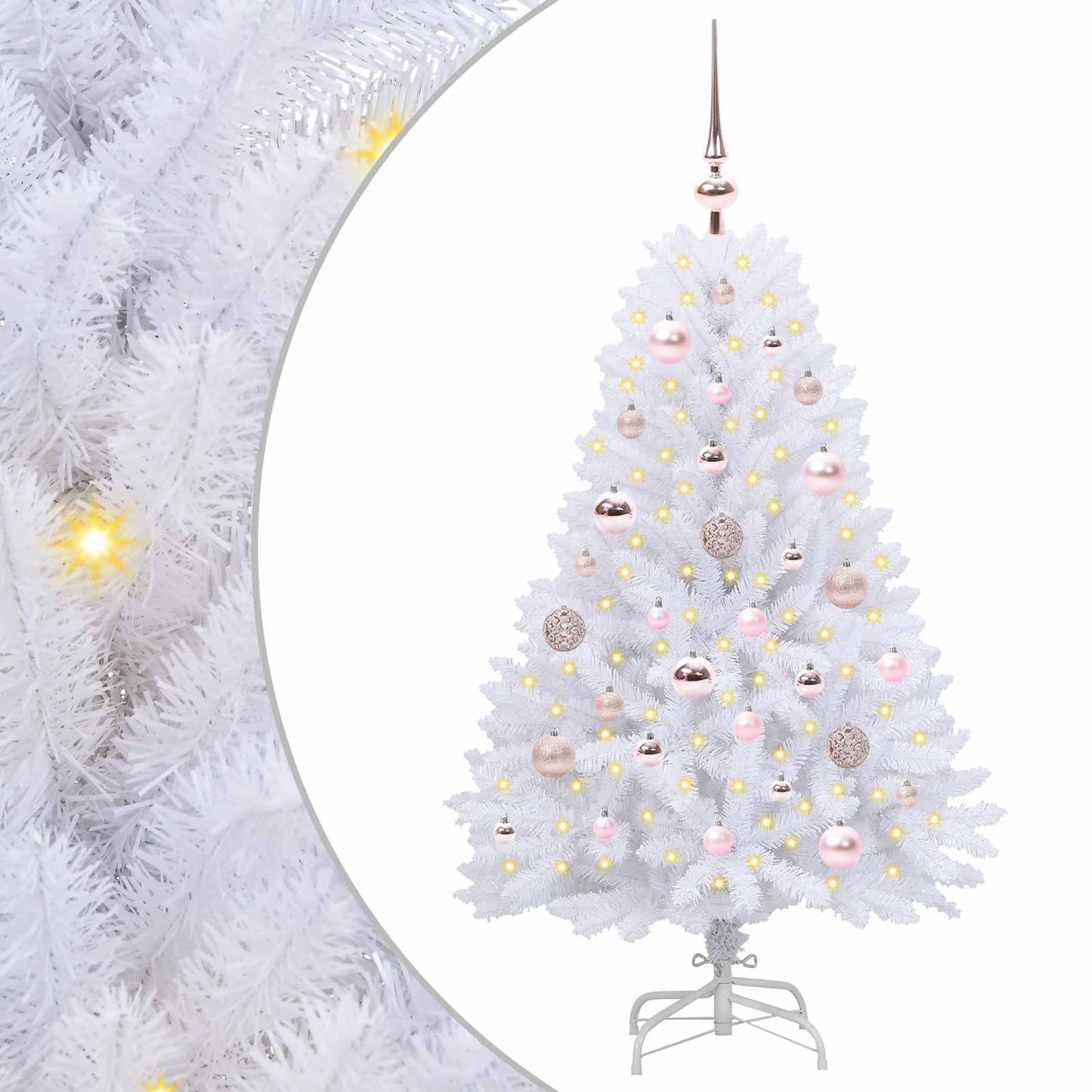 Vidaxx künstlicher klappbarer Weihnachtsbaum weiß 120 cm PVC und Stahl