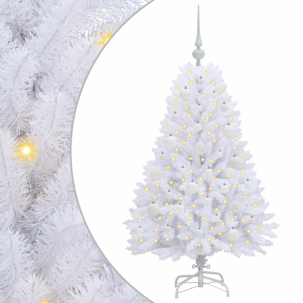Vidaxx künstlicher klappbarer Weihnachtsbaum weiß 120 cm PVC und Stahl