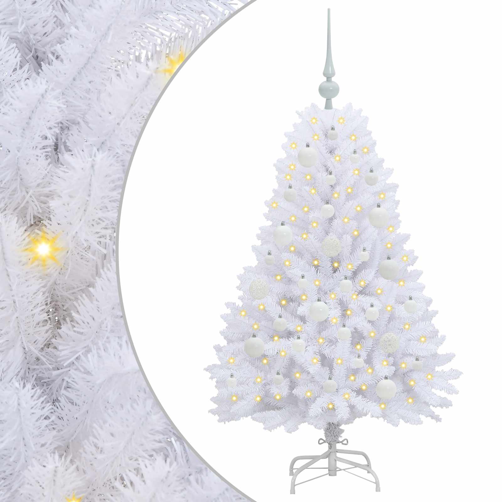 Vidaxx künstlicher klappbarer Weihnachtsbaum weiß 120 cm PVC und Stahl