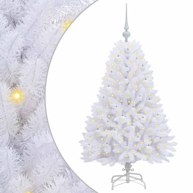 Vidaxx künstlicher klappbarer Weihnachtsbaum weiß 120 cm PVC und Stahl