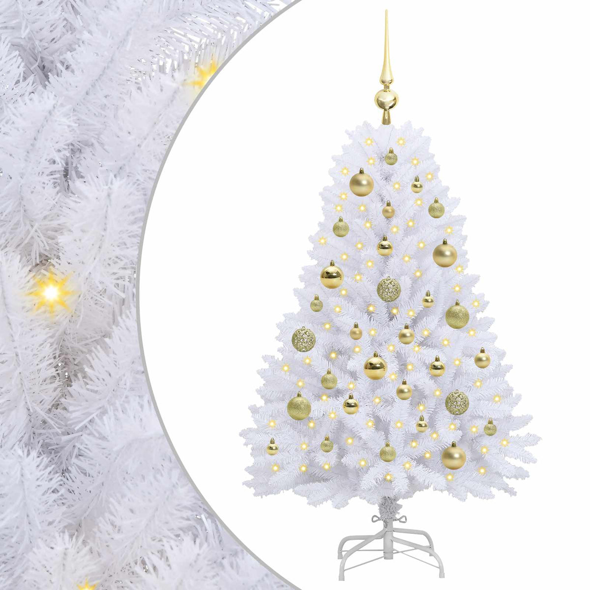 Vidaxx künstlicher klappbarer Weihnachtsbaum weiß 120 cm PVC und Stahl