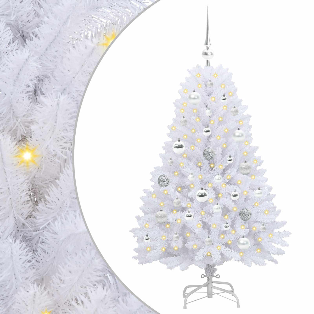 Vidaxx künstlicher klappbarer Weihnachtsbaum weiß 120 cm PVC und Stahl