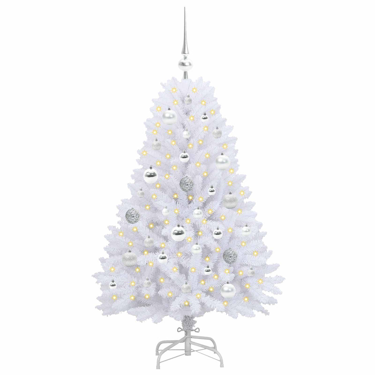 Vidaxx künstlicher klappbarer Weihnachtsbaum weiß 120 cm PVC und Stahl