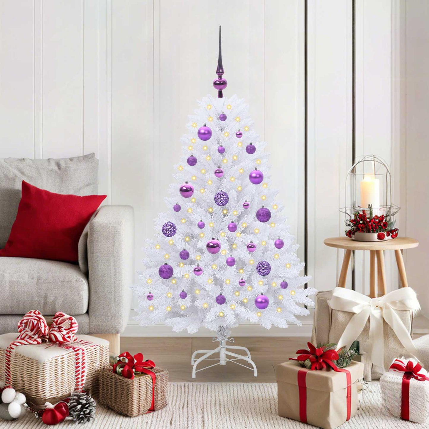 Vidaxx künstlicher klappbarer Weihnachtsbaum weiß 120 cm PVC und Stahl