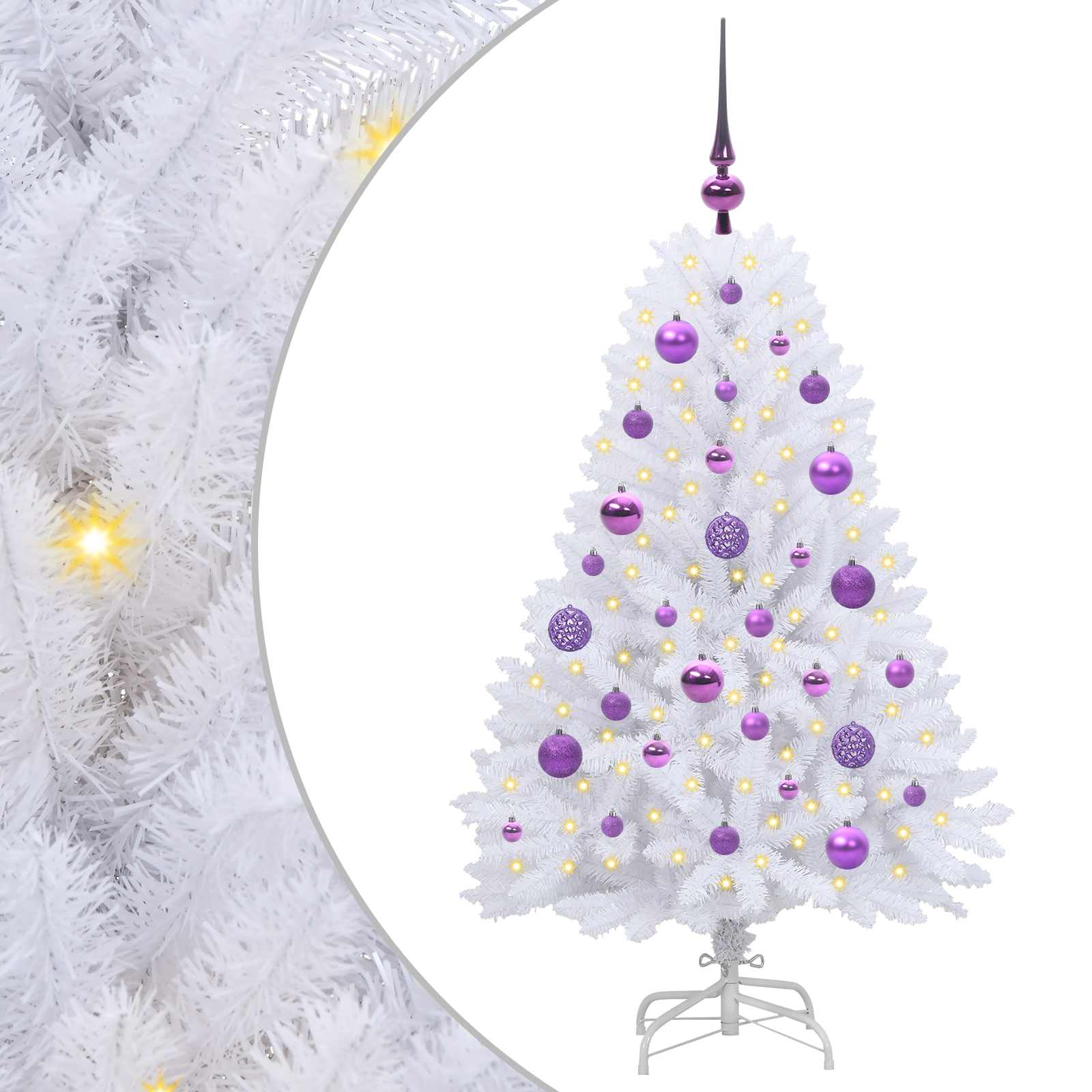 Vidaxx künstlicher klappbarer Weihnachtsbaum weiß 120 cm PVC und Stahl