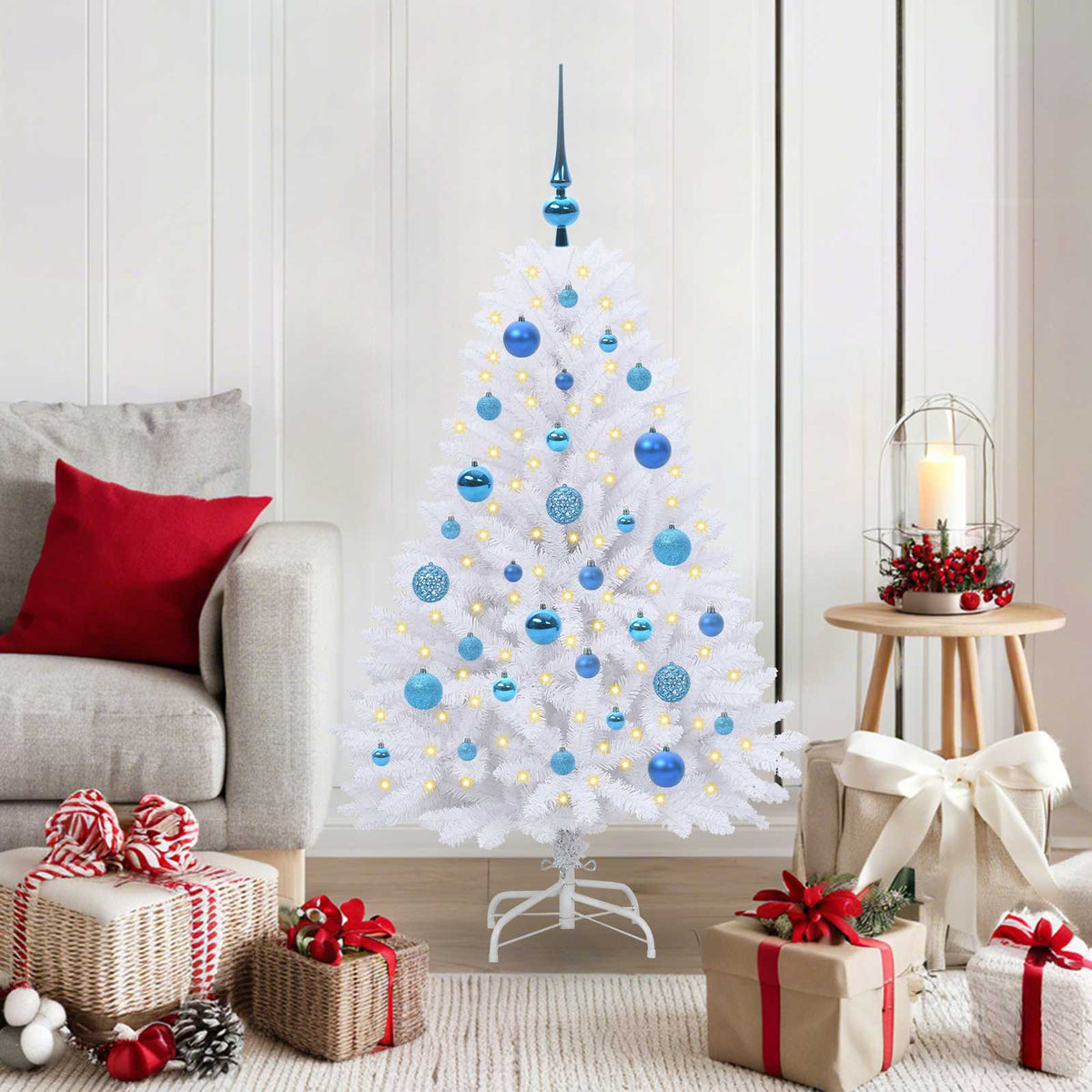 Vidaxx künstlicher klappbarer Weihnachtsbaum weiß 120 cm PVC und Stahl