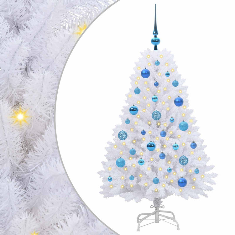 Vidaxx künstlicher klappbarer Weihnachtsbaum weiß 120 cm PVC und Stahl