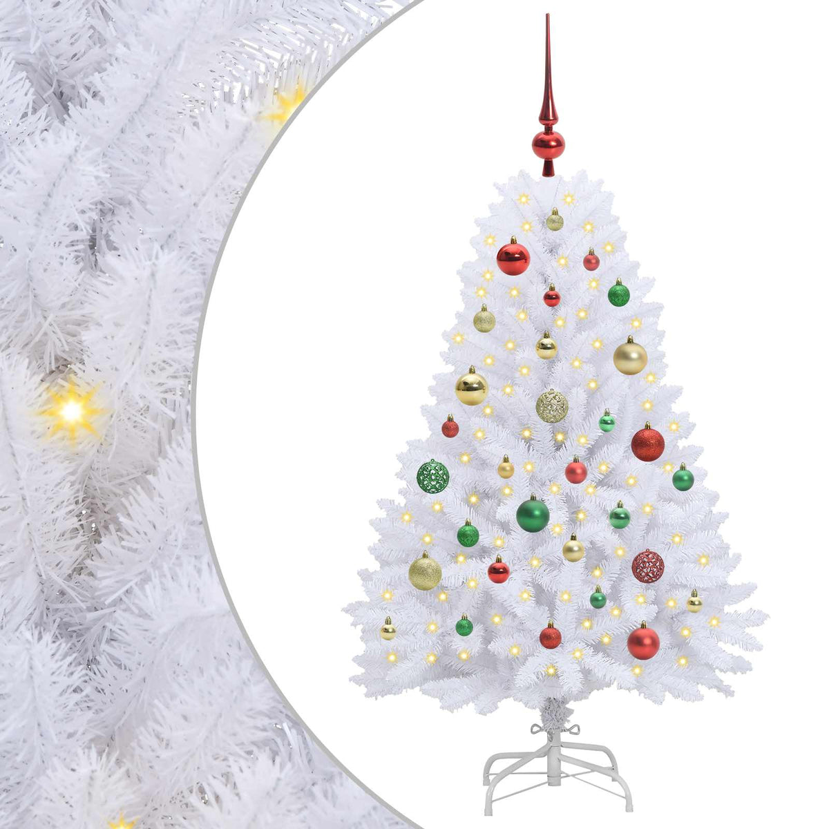 Vidaxx künstlicher klappbarer Weihnachtsbaum weiß 120 cm PVC und Stahl