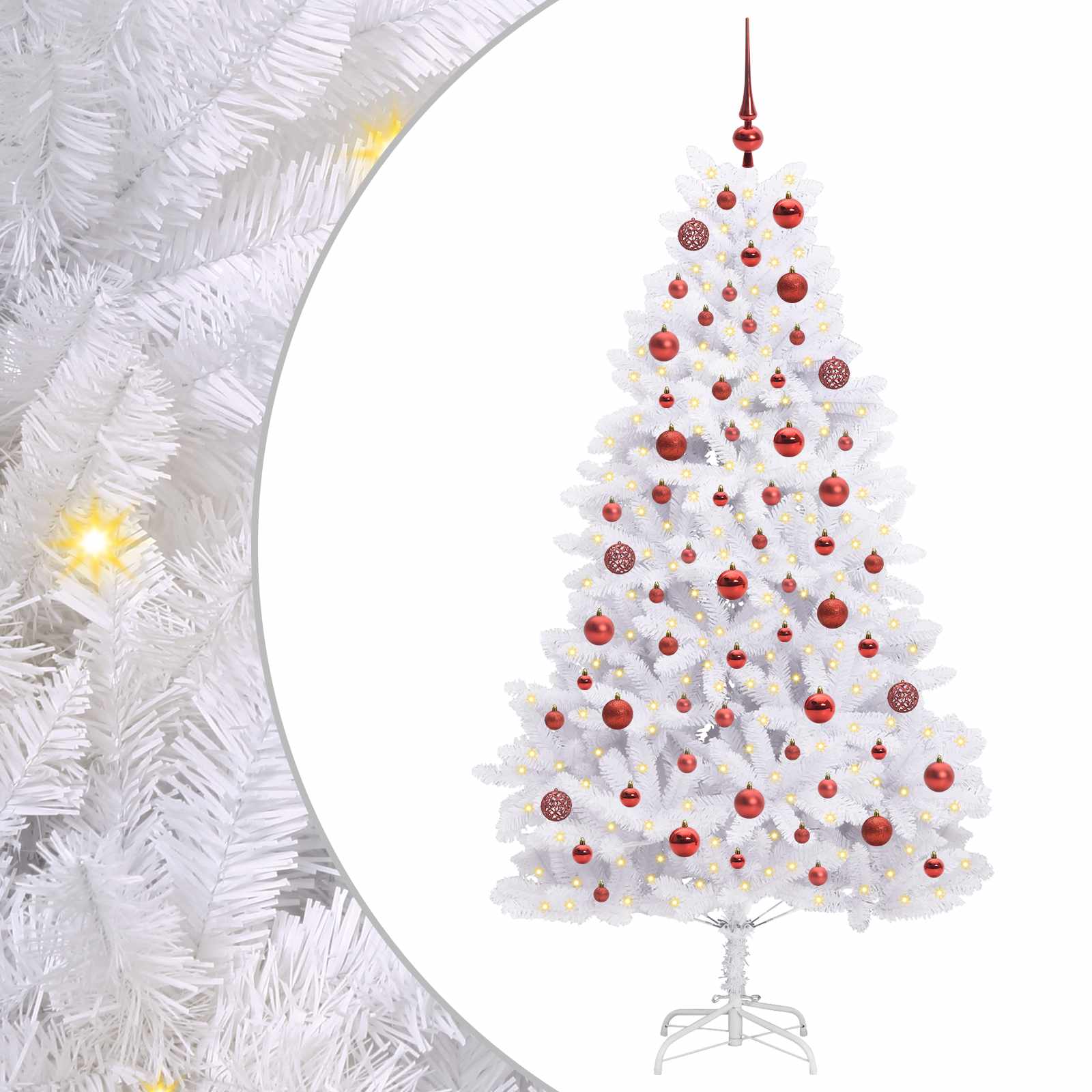 Vidaxx künstlicher klappbarer Weihnachtsbaum weiß 180 cm PVC und Stahl