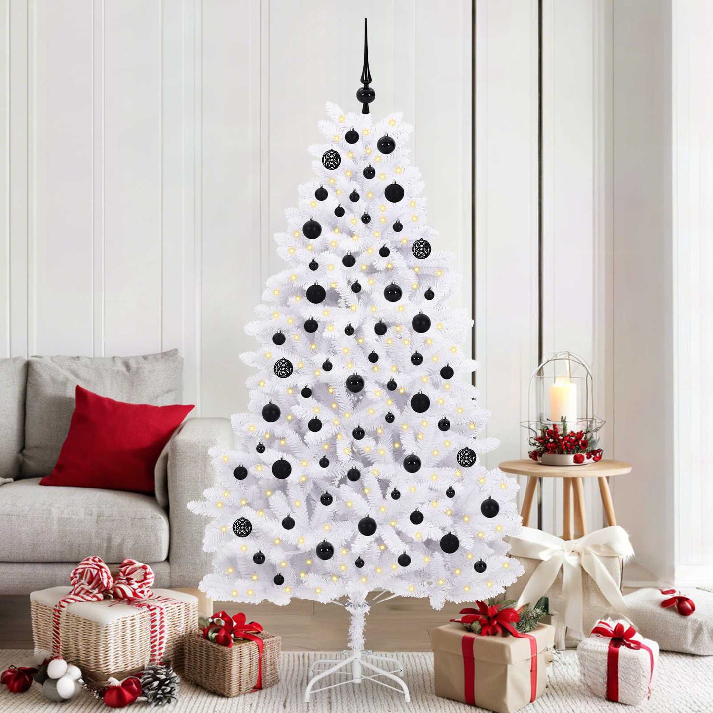 Vidaxx künstlicher klappbarer Weihnachtsbaum weiß 180 cm PVC und Stahl