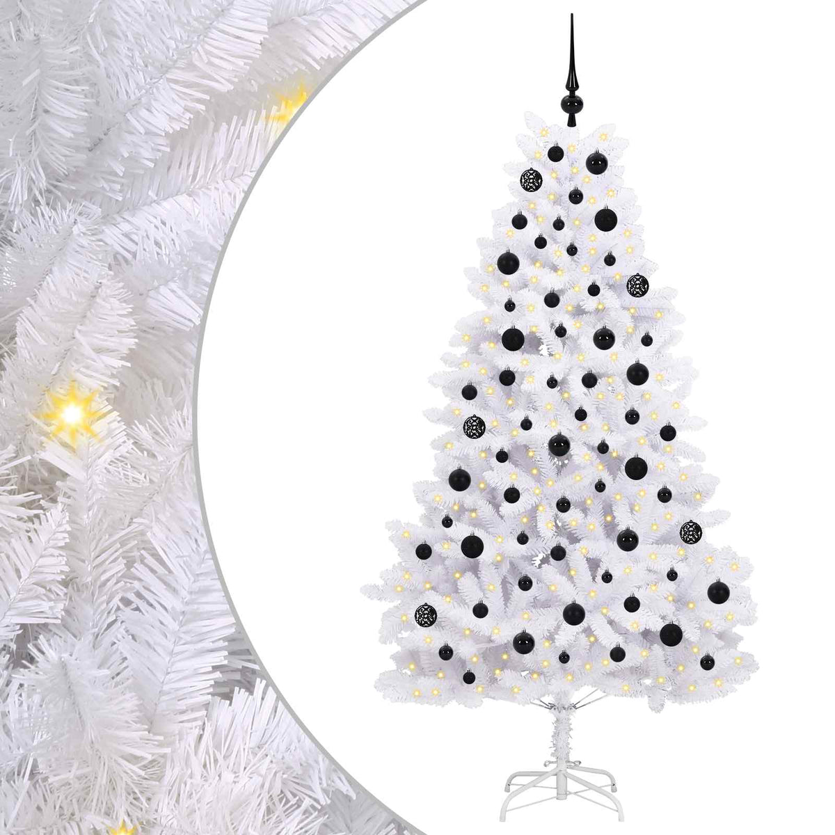 Vidaxx künstlicher klappbarer Weihnachtsbaum weiß 180 cm PVC und Stahl