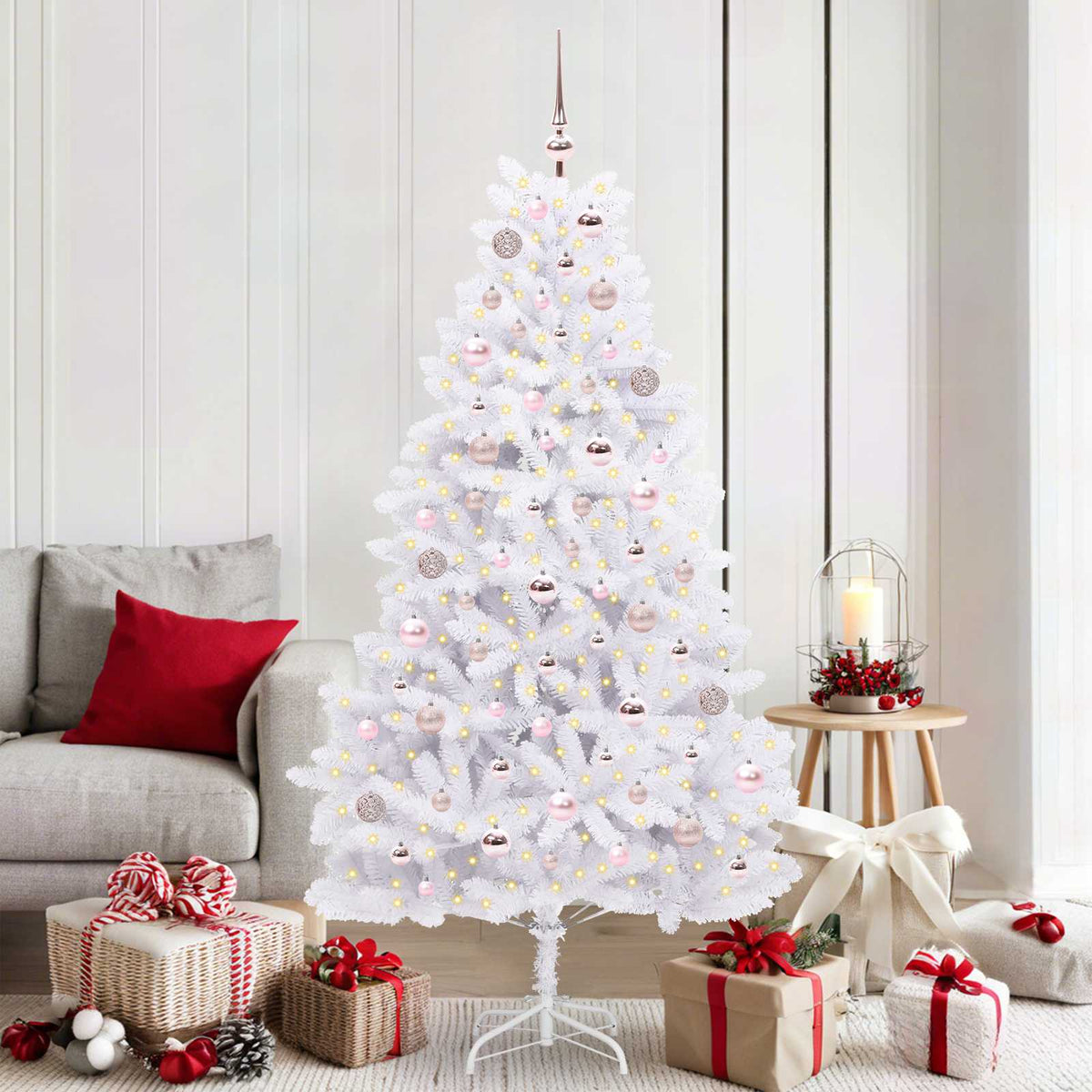 Vidaxx künstlicher klappbarer Weihnachtsbaum weiß 180 cm PVC und Stahl