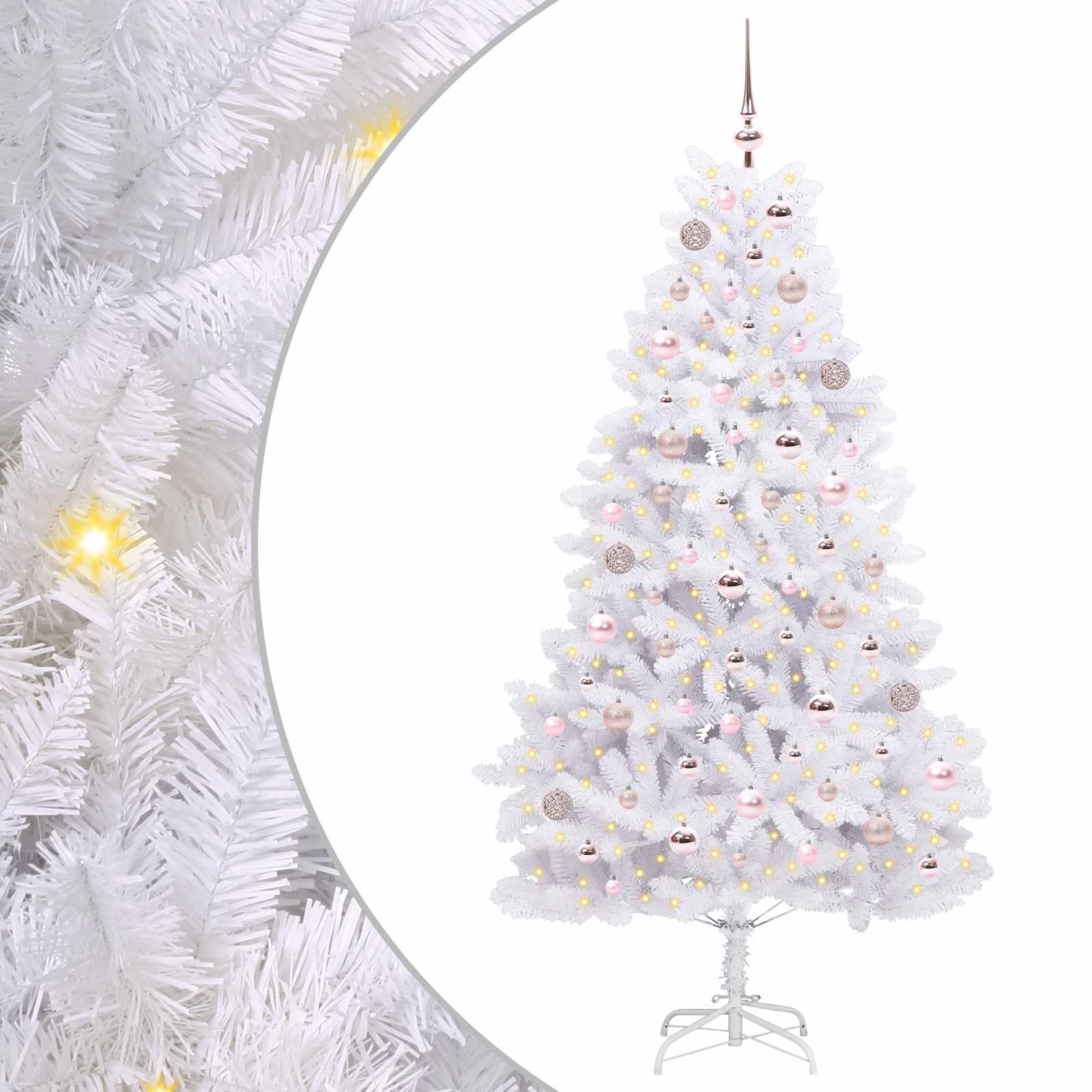 Vidaxx künstlicher klappbarer Weihnachtsbaum weiß 180 cm PVC und Stahl