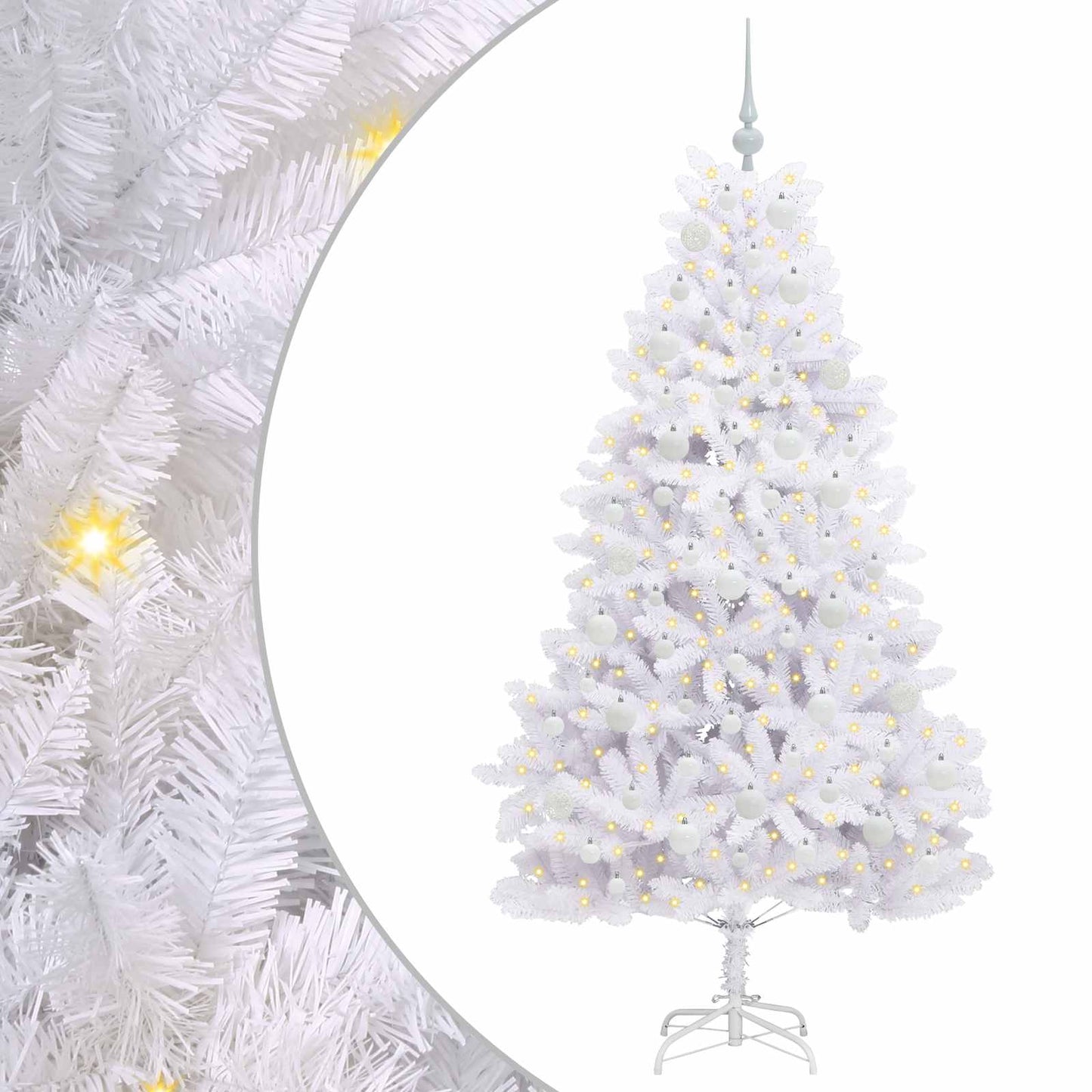 Vidaxx künstlicher klappbarer Weihnachtsbaum weiß 180 cm PVC und Stahl