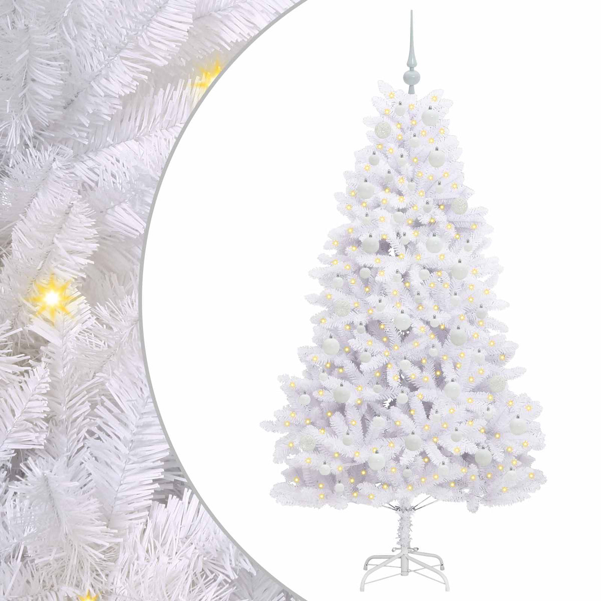 Vidaxx künstlicher klappbarer Weihnachtsbaum weiß 180 cm PVC und Stahl