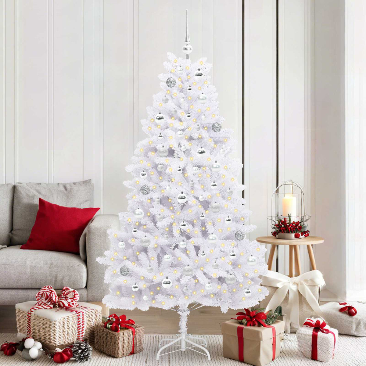 Vidaxx künstlicher klappbarer Weihnachtsbaum weiß 180 cm PVC und Stahl