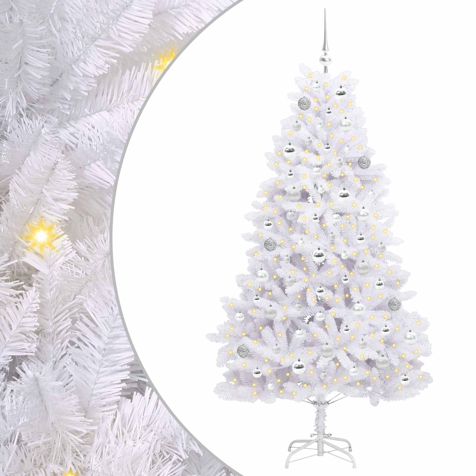 Vidaxx künstlicher klappbarer Weihnachtsbaum weiß 180 cm PVC und Stahl